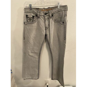 Rock Revival Jeans Boot Cut Grey Mens 32 x 32 Used   they fit like a 31x31